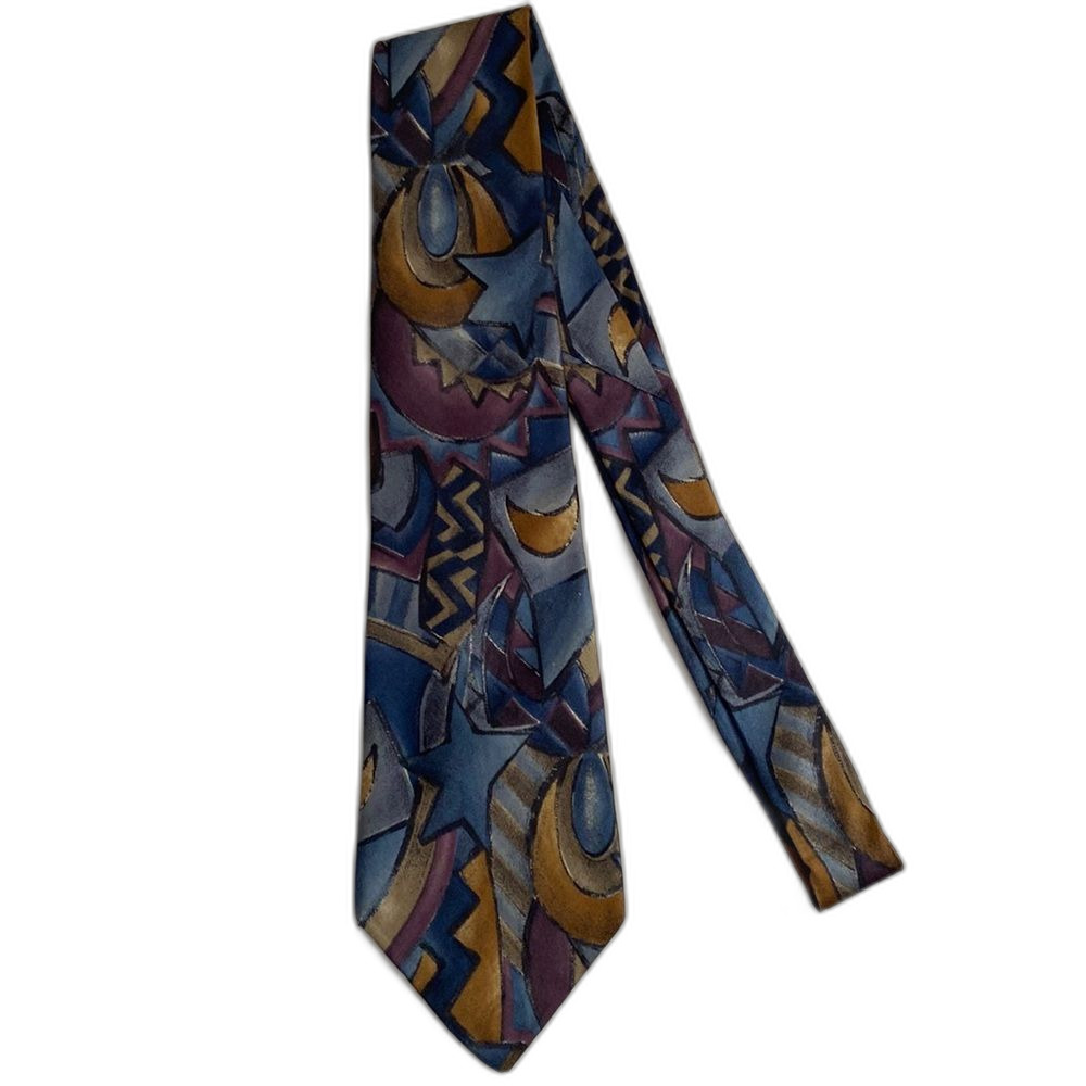 Van Heusen Classic Collection Silk‎ Tie Blue Abstract Print